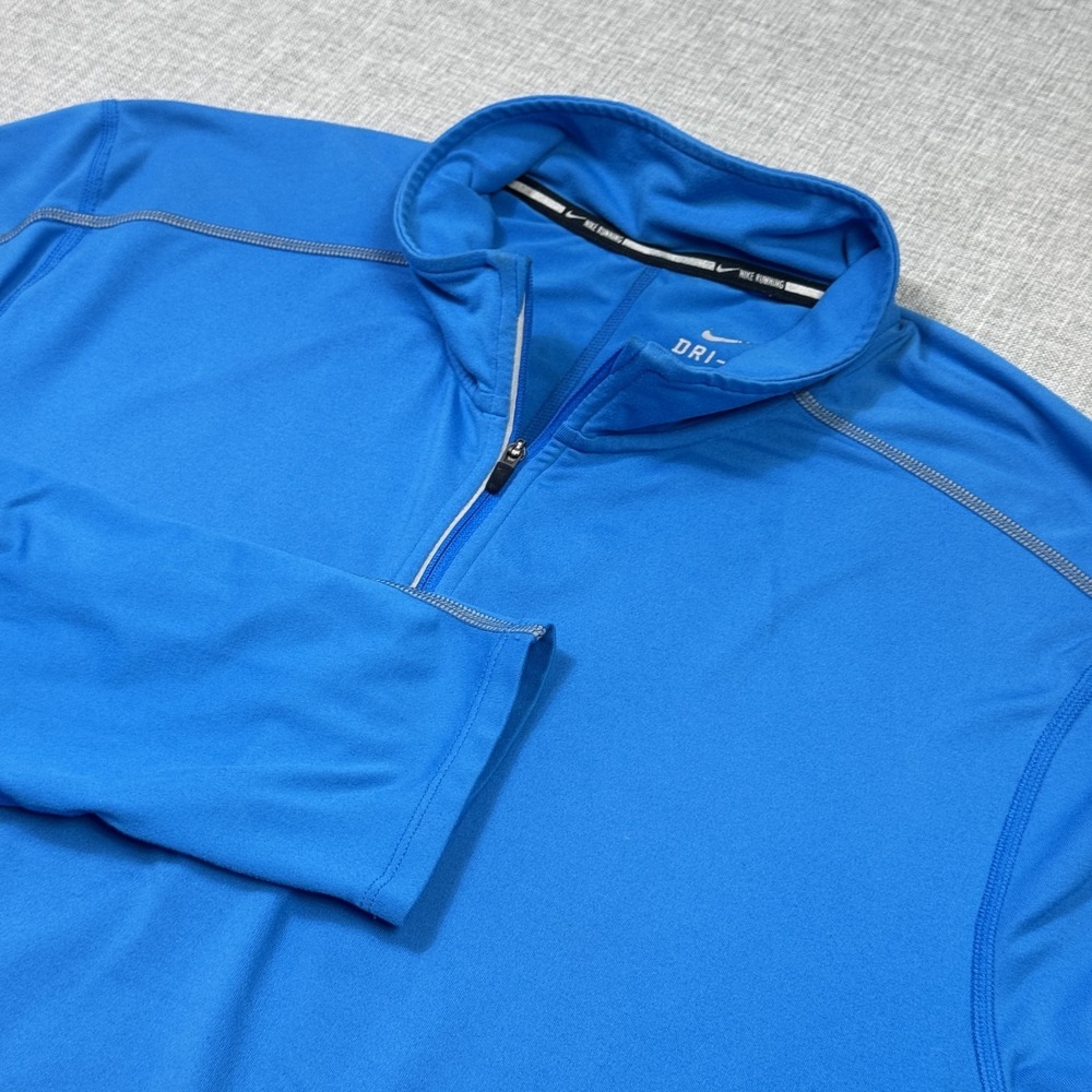 Nike Dri-FIT Pullover Mens L Blue Long Sleeve Mock‎ Neck Running Performance